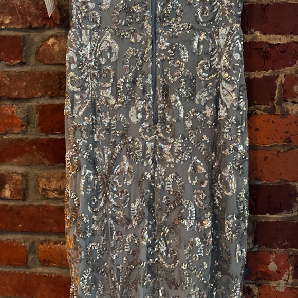 Elegant Powder Blue and Silver Sequin Gown - Picture 17 of 17